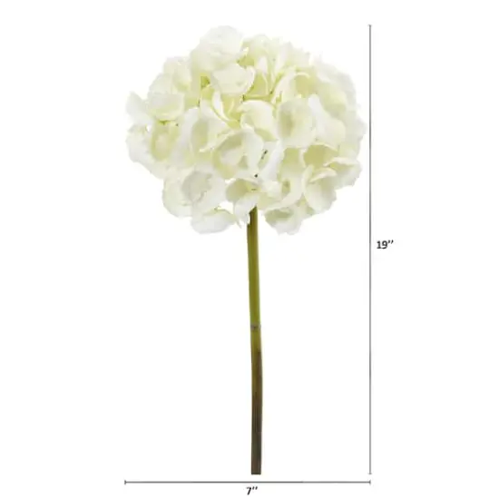 19" Hydrangea Stem, 6ct. White {3}