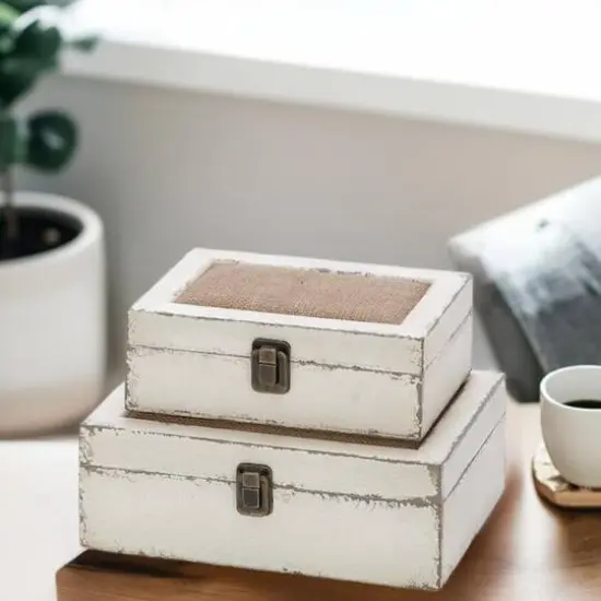 White Wood Farmhouse Box Set, 8" & 10" {1}
