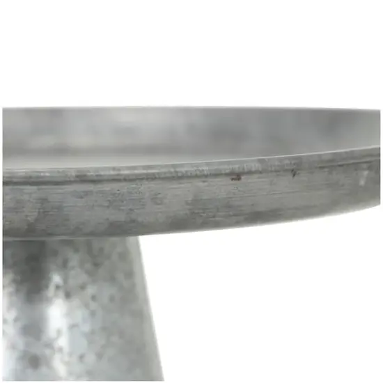 16" Gray Metal Galvanized Cake Stand {4}
