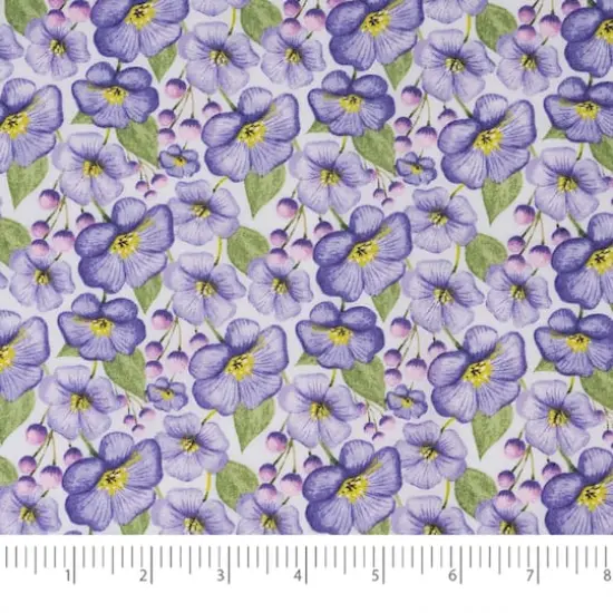 SINGER Packed Purple Blooms & Leaves Cotton Fabric {4}