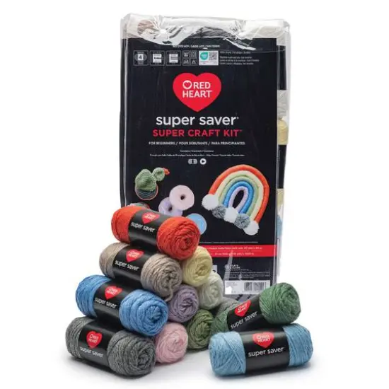 Red Heart&reg; Super Saver&reg; 12 Skein Super Craft Yarn Kit Pastels {7}