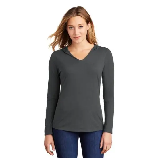 District® Women's Perfect Tri® Long Sleeve Hoodie Charcoal {4}