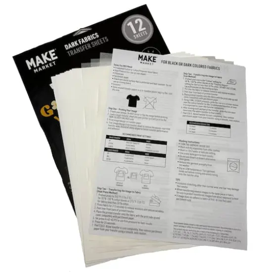 8.5" x 11" Dark Fabric Transfer Sheets, 12ct. by Make Market&reg; {3}