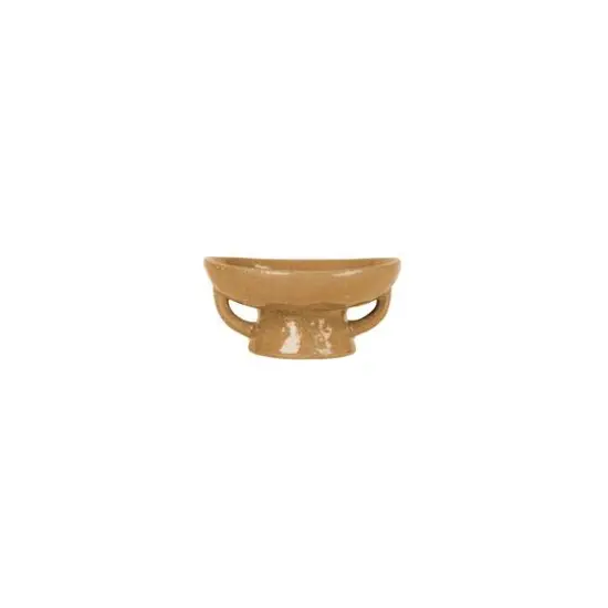 Hello Honey® 8" Taupe Stoneware Footed Pedestal Bowl with Handles {8}