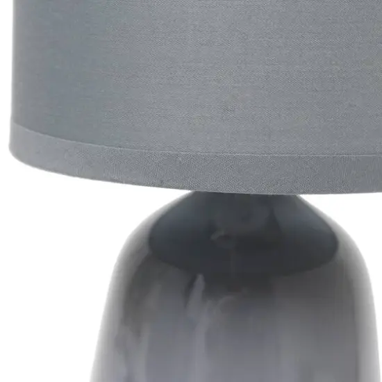 Simple Designs 10" Thimble Base Ceramic Table Lamp Gray {6}