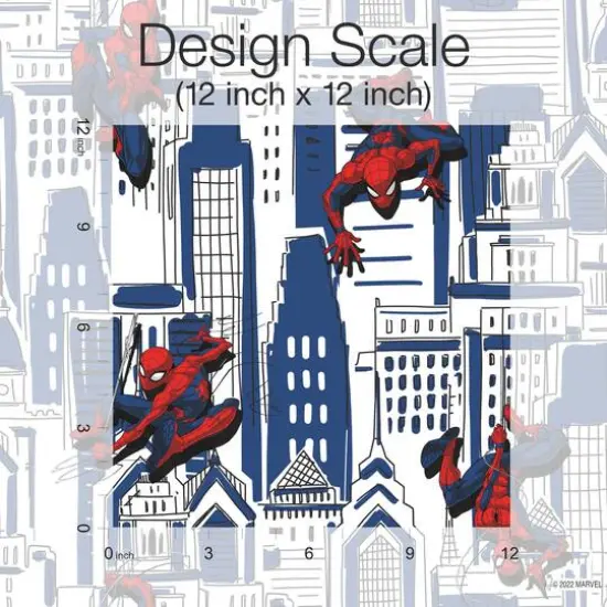 RoomMates Blue Spider-Man Cityscape Peel & Stick Wallpaper {6}