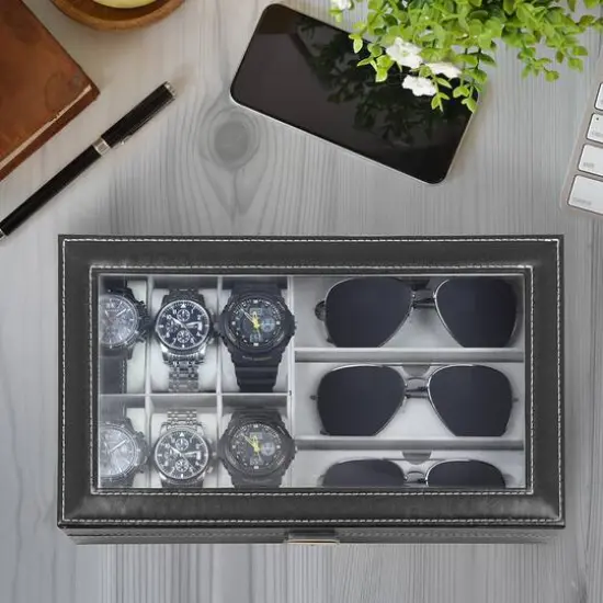 Midnight Black Dark Jewelry Watch Box {9}