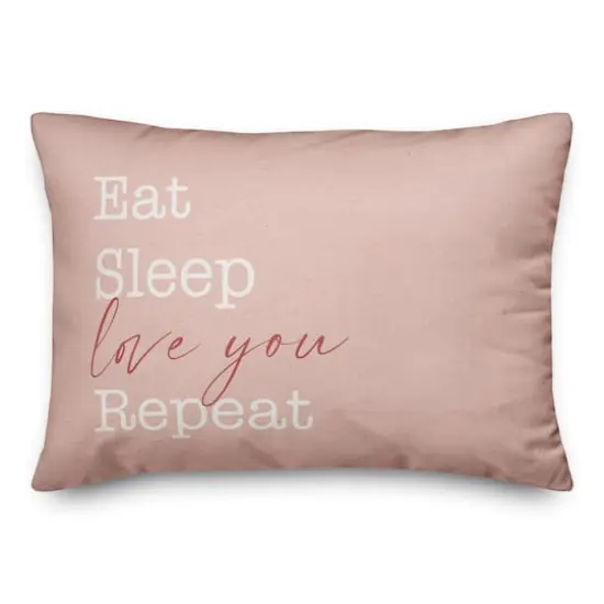 Eat Sleep Love Throw Pillow, 14" x 20" {3}