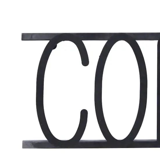 46" Black Coffee Time Iron Wall Sign {4}