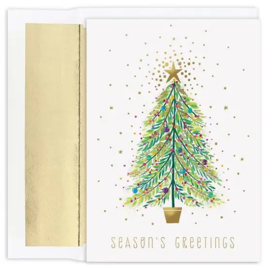 JAM Paper Sparkle Tree Christmas Cards & Envelopes Set {1}