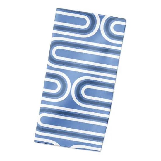 Groovy Blue Lines Cotton Twill Napkin {3}