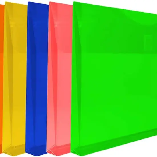 JAM Paper 9.75" x 13" Assorted Plastic Hook & Loop Closure Booklet Envelopes, 12ct. {3}