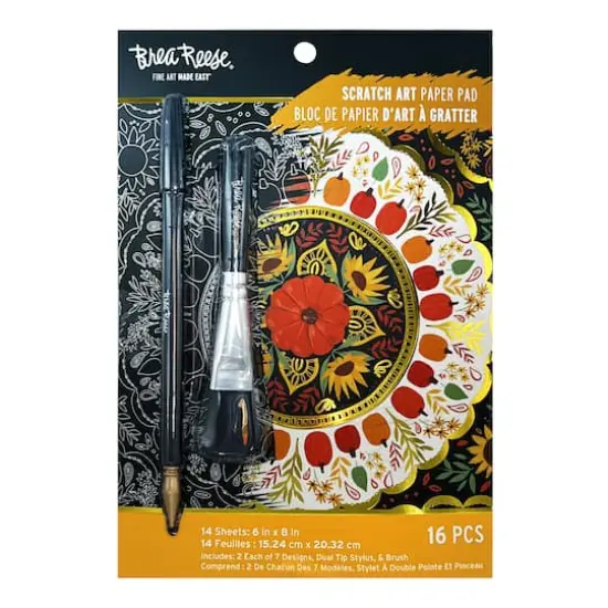 Brea Reese&trade; 6" x 8" Festive Harvest Scratch Art Paper Pad {1}