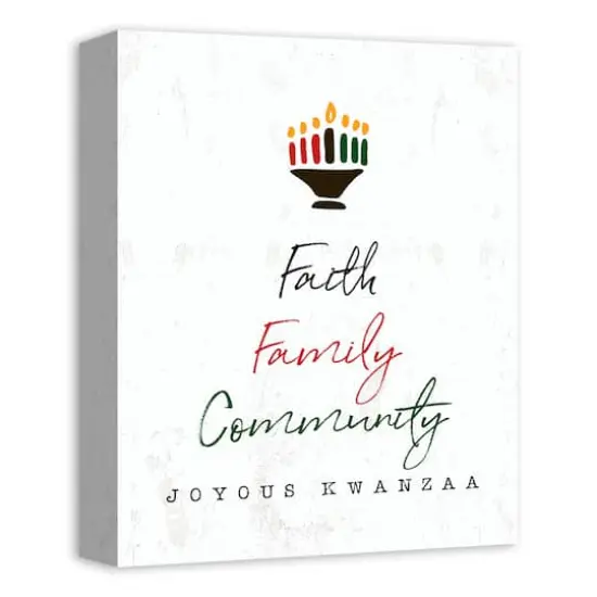 Faith Family Community Kwanzaa Canvas Wall Art {3}