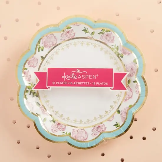 Kate Aspen&reg; 7" Blue Tea Time Whimsy Paper Plates, 32ct. {7}