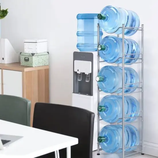 NEX&trade; 5-Tier 5-Gallon Water Bottle Storage Rack Silver {7}