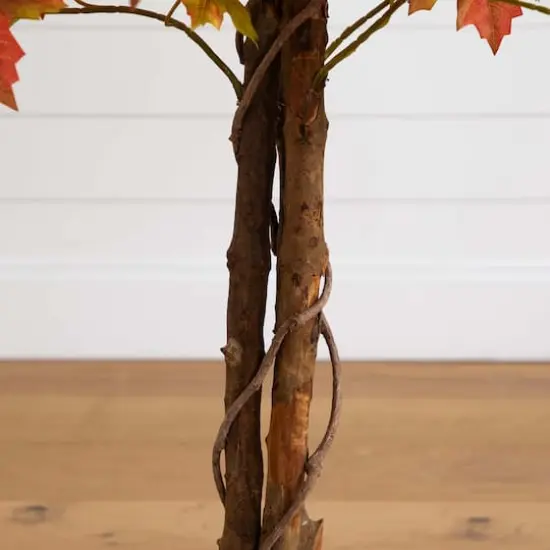 4ft. Deluxe Potted Artificial Autumn Maple Tree {7}