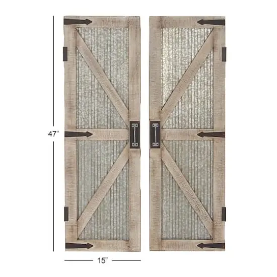 47" Silver Metal Farmhouse Doors Wall D&eacute;cor {8}
