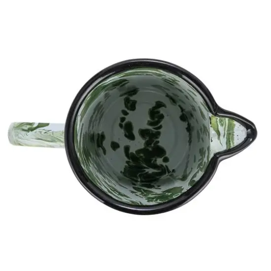 Hello Honey® 7.75" Green & White Marbled Enameled Pitcher {5}