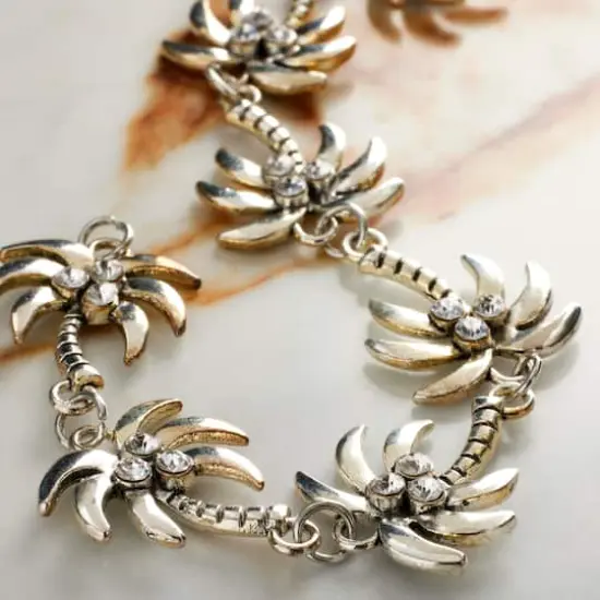 Rhodium Metal Palm Tree Beads by Bead Landing&trade; {3}