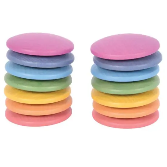 TickiT&reg; Rainbow Wooden Discs Set {3}