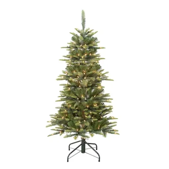 4.5ft. Pre-Lit Slim Aspen Fir Artificial Christmas Tree, Clear Lights {1}