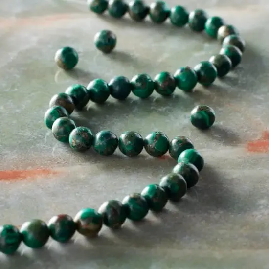 Green Reconstituted Dyed Malachite Round Beads, 5.5mm by Bead Landing&trade; {3}