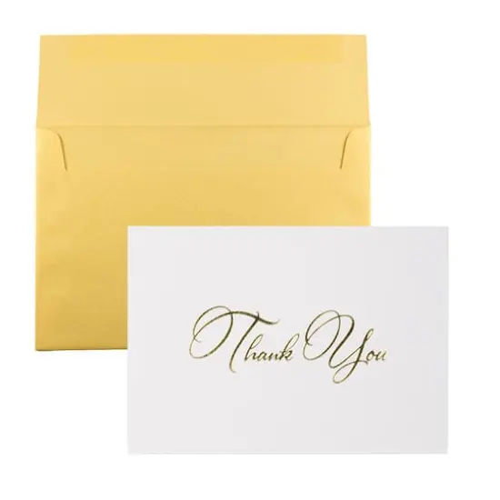 JAM Paper Thank You Card Set with Gold Script, 25ct. {1}