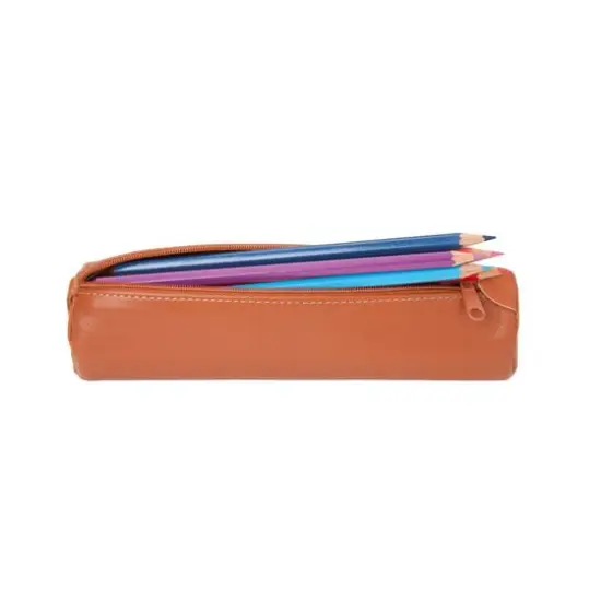 Global Art Classic Tan Leather Pencil Case {3}