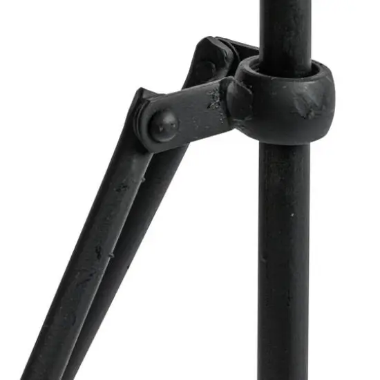 Hello Honey&reg; 2ft. Tan Marble Top Modern Round Metal Accent Table {9}