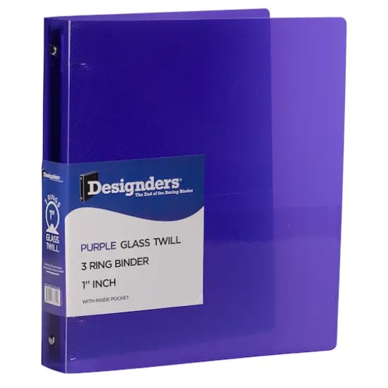 JAM Paper Glass Twill Plastic 3-Ring Binder Purple {1}
