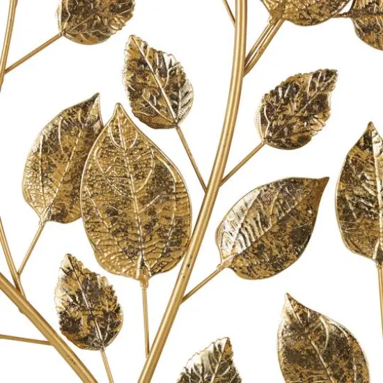 33" Gold Metal Leaf Metallic Wall D&eacute;cor {6}