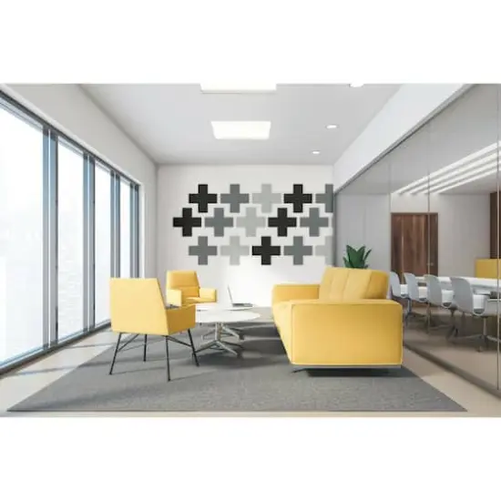 RoomMates Squares Acoustical Peel & Stick Tiles Light Gray {6}