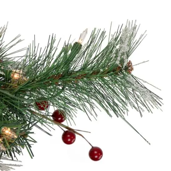 4ft. Pre-Lit Frosted Carolina Berry Spruce Artificial Christmas Tree, Clear Lights {4}