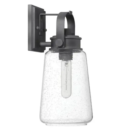 Hello Honey® Gage Distressed Zinc Industrial Tapered Seedy Glass & Metal Wall Mounted Outdoor Light {1}