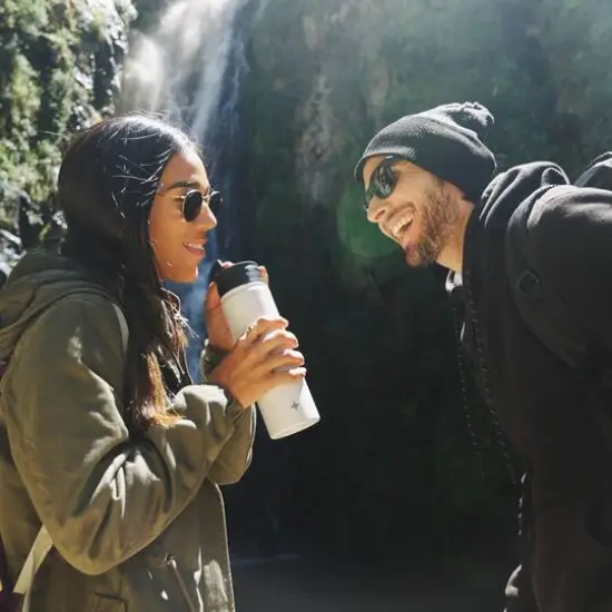 JoyJolt® 22oz. Triple Insulated Water Bottle with Flip Lid & Sport Straw Lid Gray and Black {6}