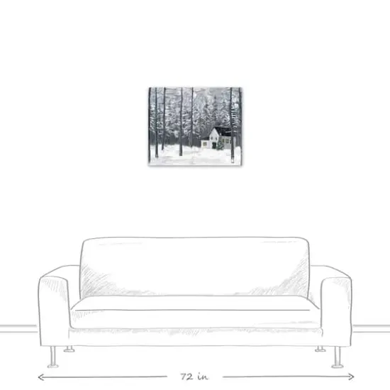 Christmas Winter Cottage Canvas Wall Art {6}