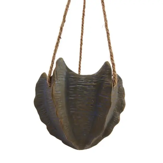 Hello Honey&reg; 6" Multicolor Hanging Stoneware Cactus Shaped Planter with Rope {5}