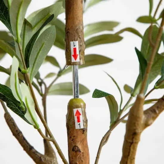 5ft. Potted Artificial Olive Tree with Natural Trunk {4}