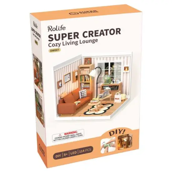 Rolife&reg; Super Creator Cozy Living Lounge DIY Miniature Kit {7}