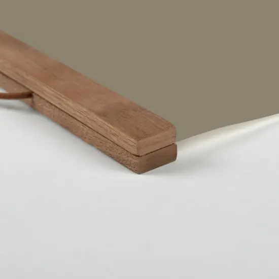 Taupe Tis the Season Hanging Canvas in Teak Frame {3}