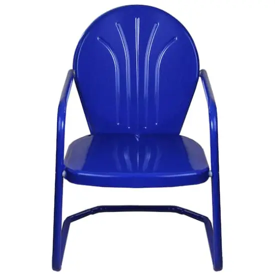 34" Outdoor Retro Tulip Armchair Blue {4}
