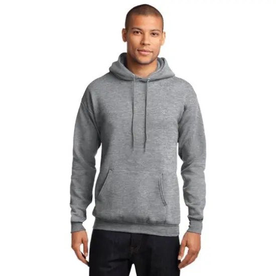 Port & Company® Heathered Colors Core Fleece Pullover Hooded Sweatshirt Athletic Heather {4}