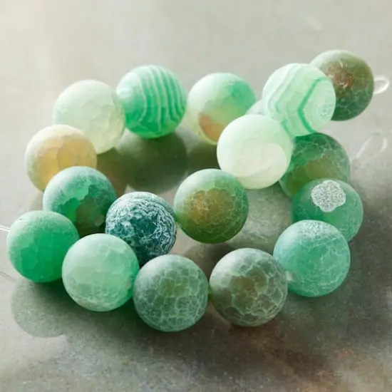 Green Agate Crackle Matte Round Beads, 10mm by Bead Landing&trade; {3}