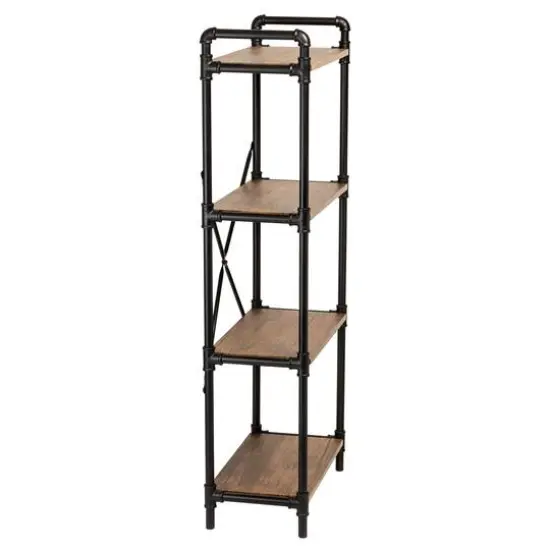 Honey Can Do Black 4-Tier Industrial Bookshelf {5}