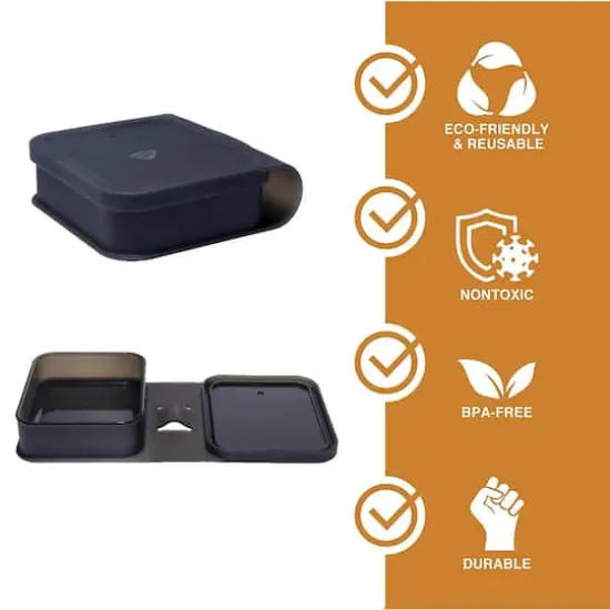 Silipint&reg; Sandwich Size Silicone Go Go Bowls, 2ct. Smoke {5}