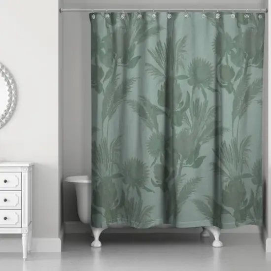 Protea Blooms Shower Curtain Emerald {3}