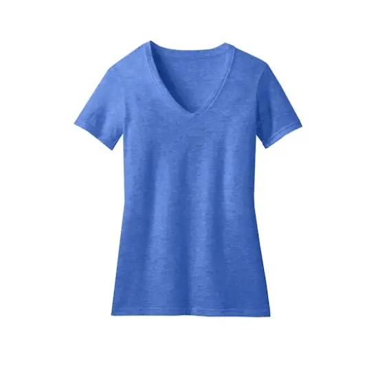 District&reg; Women's Perfect Blend&reg; V-Neck T-Shirt Heathered Royal {1}