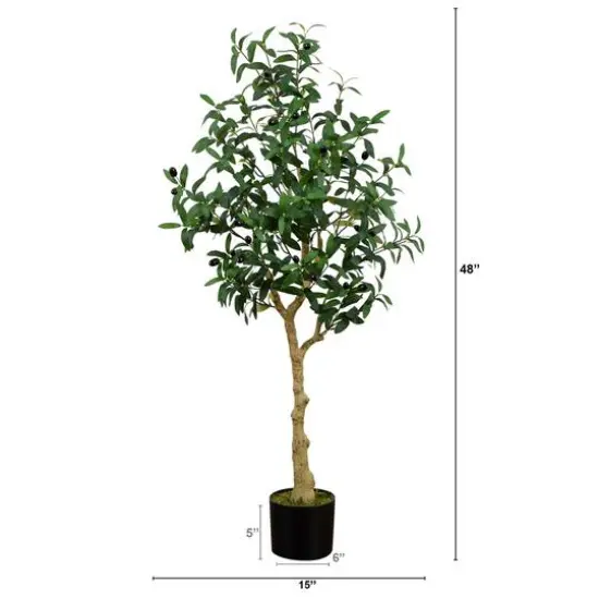 4ft. Potted Artificial Olive Tree {7}
