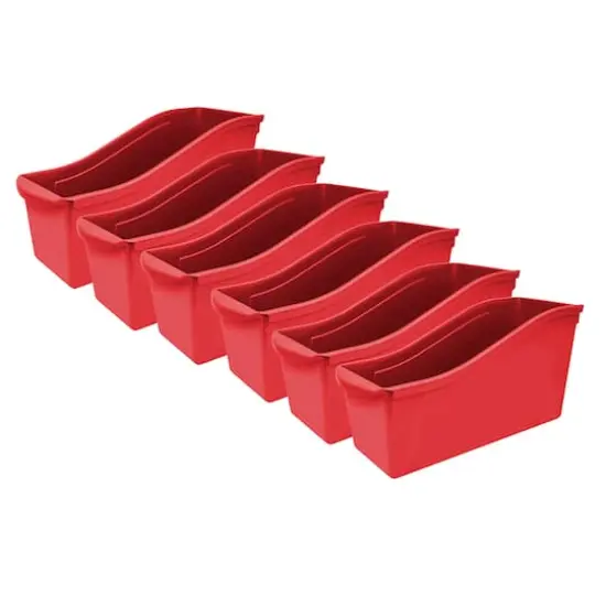 Storex Large Book Bin, 6ct. Red {1}